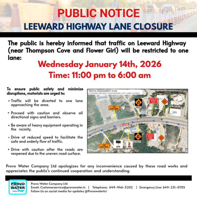 Image for the Tweet beginning: PUBLIC NOTICE – LANE CLOSURE

There