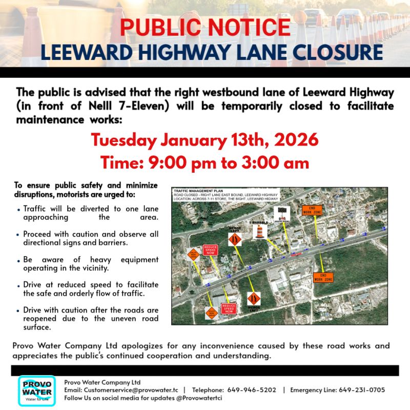Image for the Tweet beginning: PUBLIC NOTICE – LANE CLOSURE

There